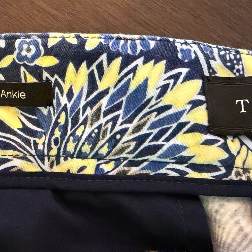 Talbots Blue and Yellow Floral Slim Ankle Pants - Picture 5 of 6